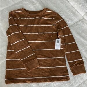 Old Navy Brown and White Long Sleeve Tee